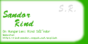 sandor rind business card